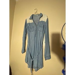 💠 Chambray Dress with Lace 💠